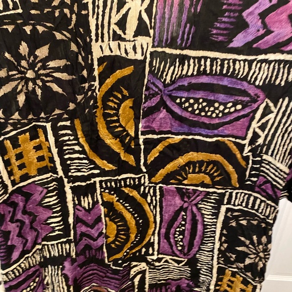 Vintage 80s More Jazz Funky Geometric Print Longline Button Down Top SS 18 16 - Picture 9 of 10